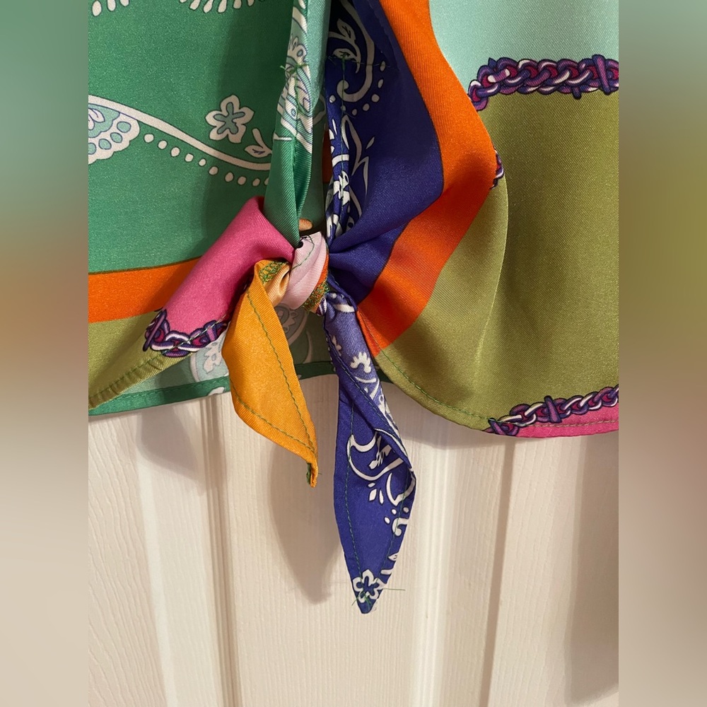 Colorful Patchwork Button-Up Shirt - Picture 3 of 6